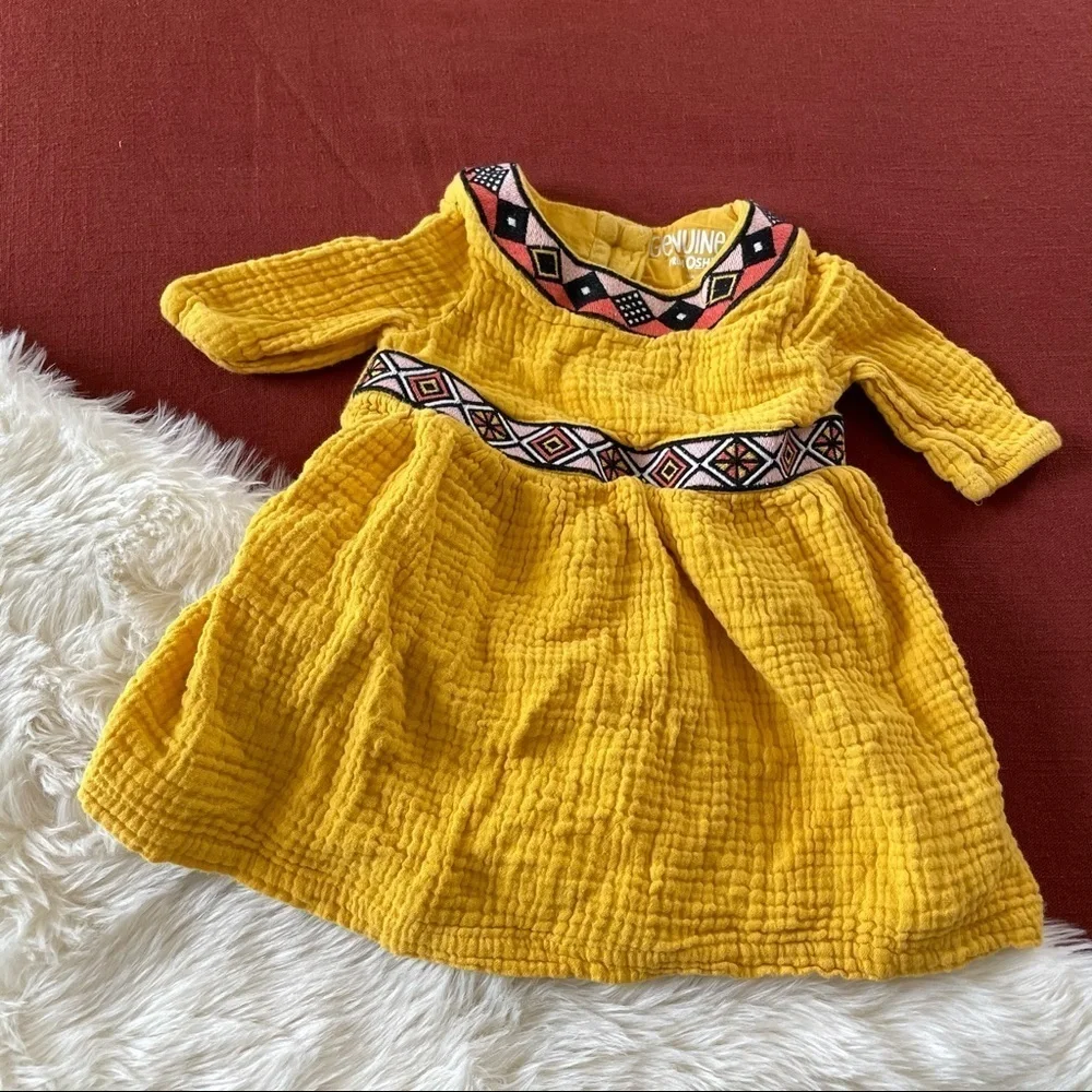 Genuine kids Oshkosh boho embroidered Muslin dress
